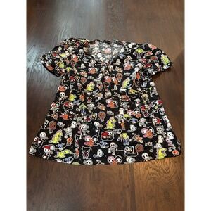 Tokidoki Koi Scrub Top Womens 3X Medical Print
